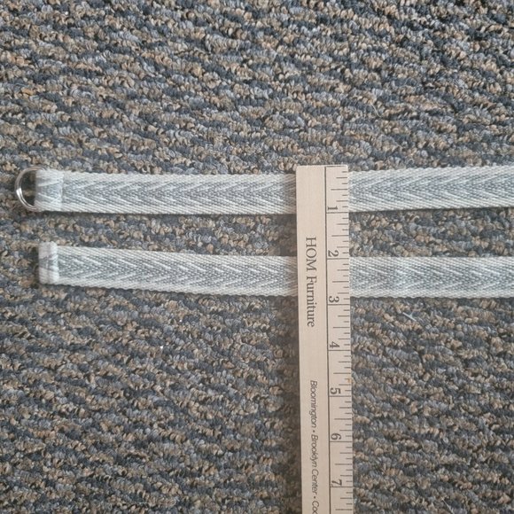 1" Sage and Cream Woven Canvas Belt - Picture 3 of 5